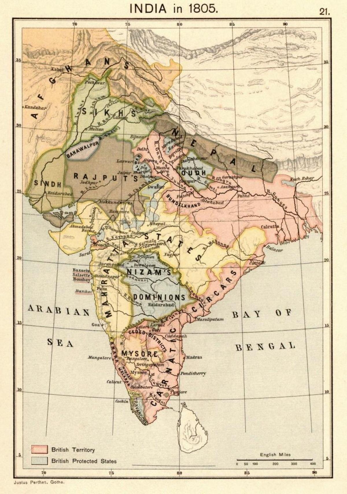 քարտեզ Նեպալ մինչեւ 1816