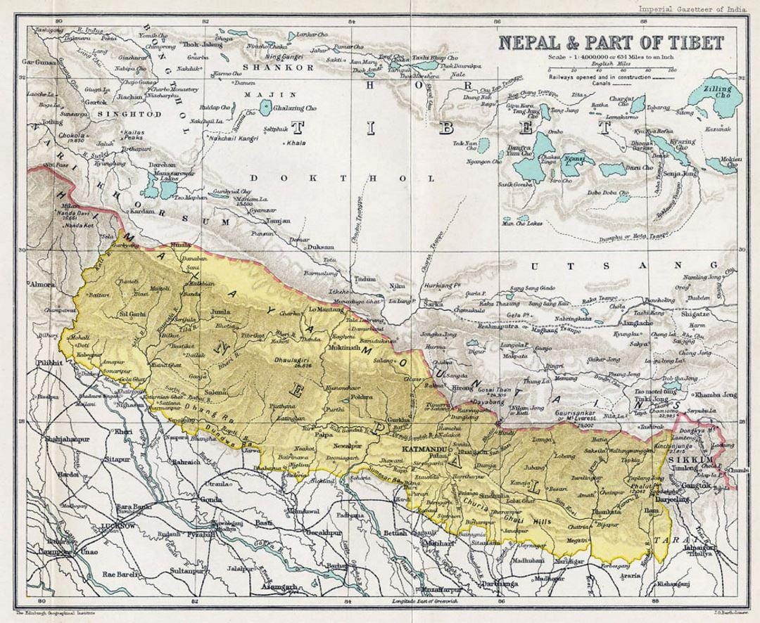 Նեպալ քարտեզը հին