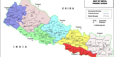 7-Պրադեշ Նեպալ քարտեզի վրա